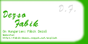 dezso fabik business card