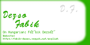 dezso fabik business card